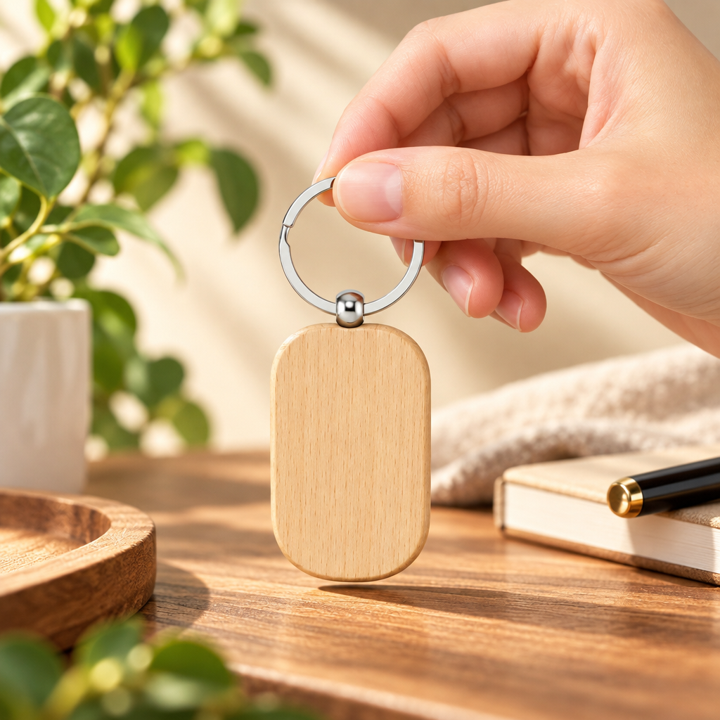 Laser Engraving Wood Keychain