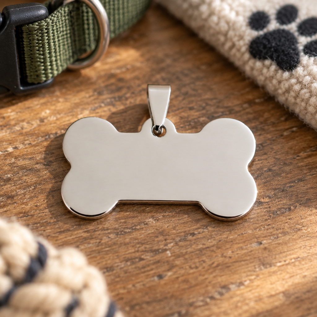Polished Bone Pet ID Tag
