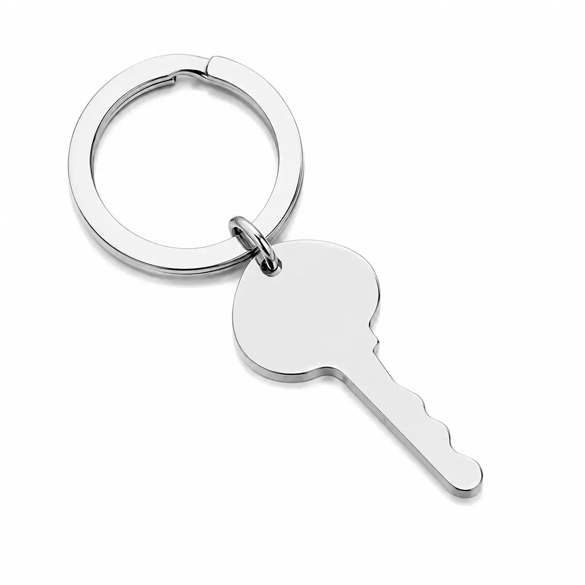 Stainless Steel Heart and Key Keychain Set