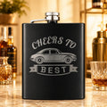 Personalized Leather-Wrapped Hip Flask