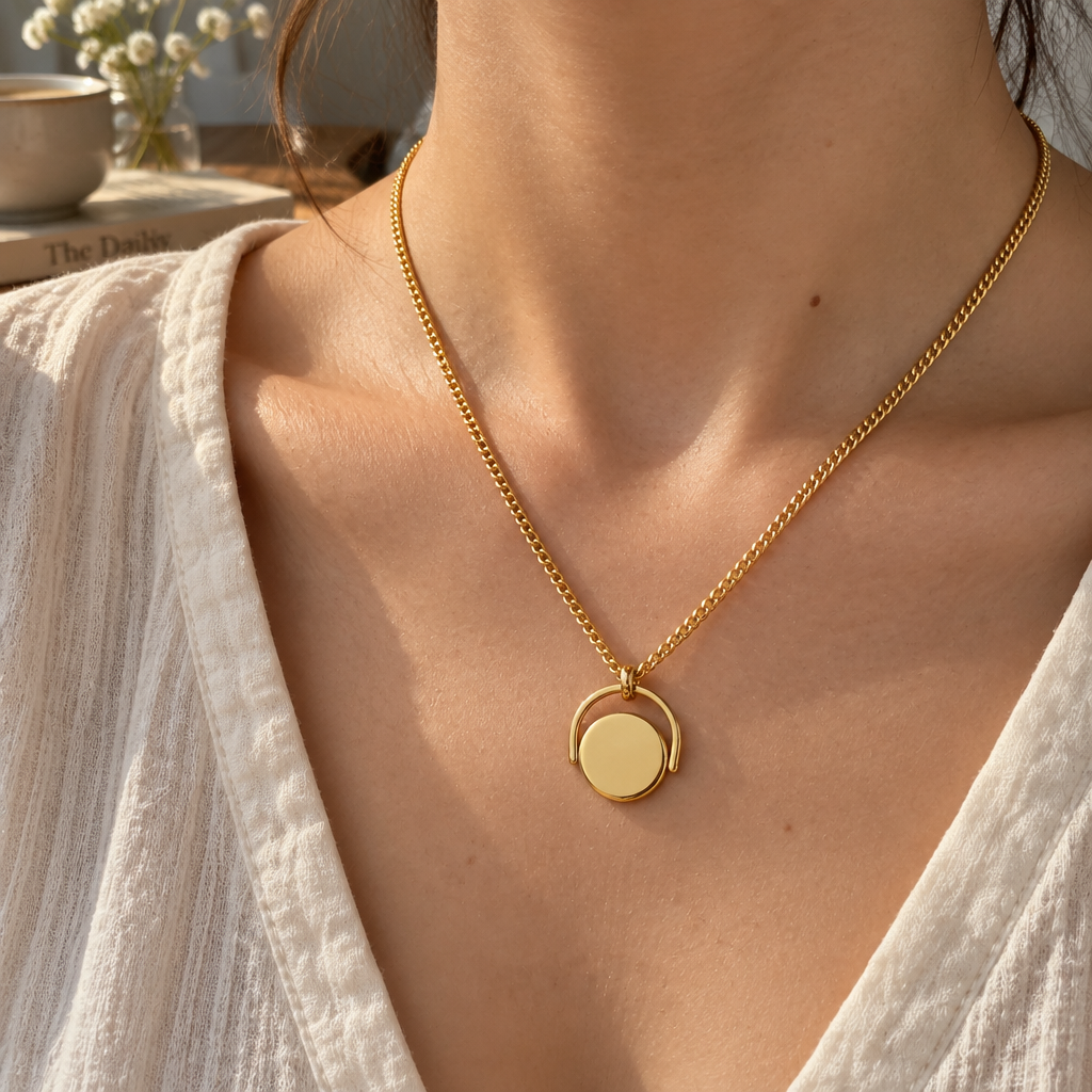 Stainless Steel Spinner Necklace