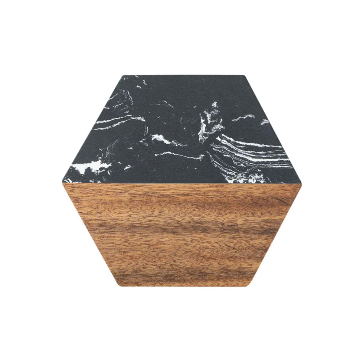 Premium Hexagon Marble & Wood Spliced Coasters