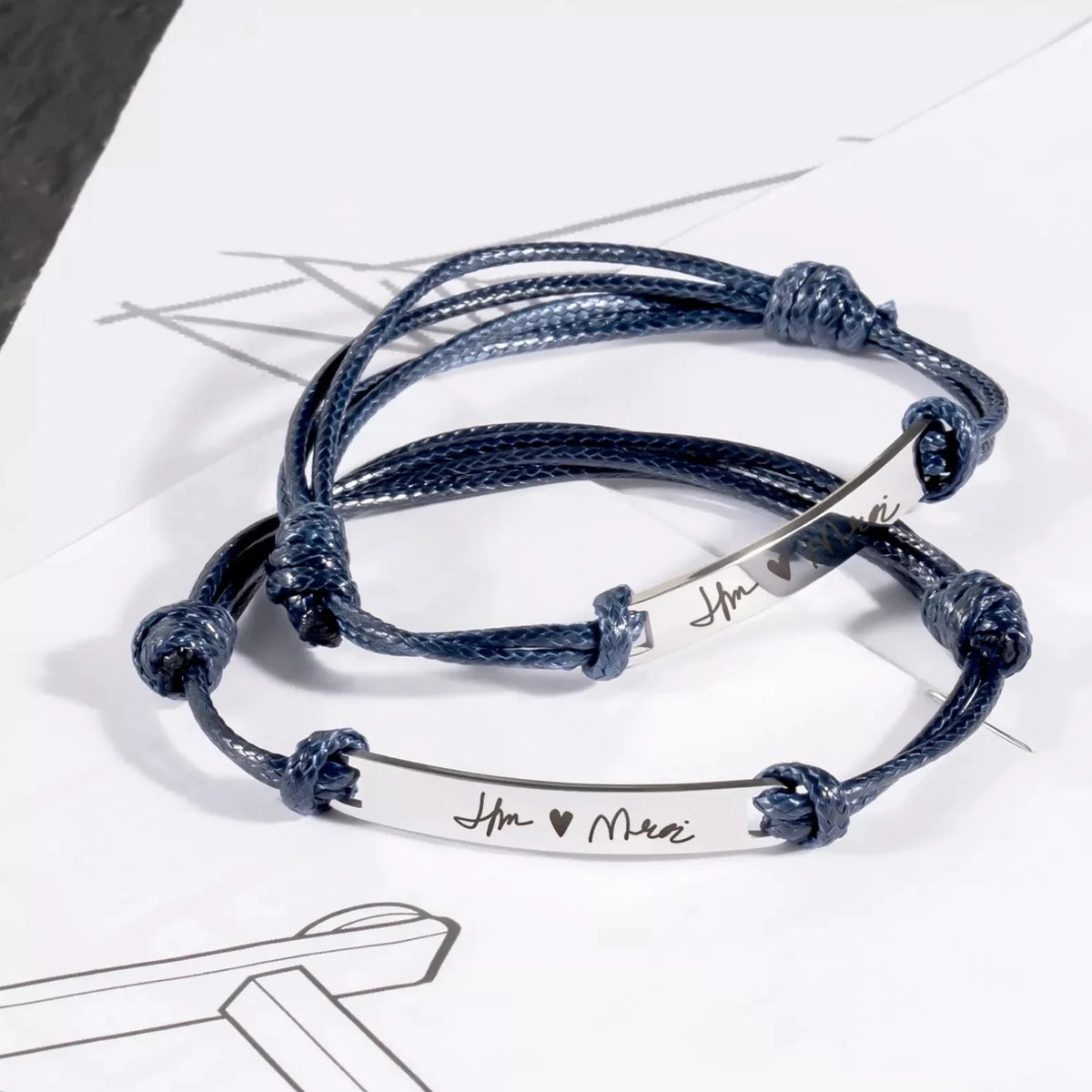 Engravable Bar Cord Bracelet