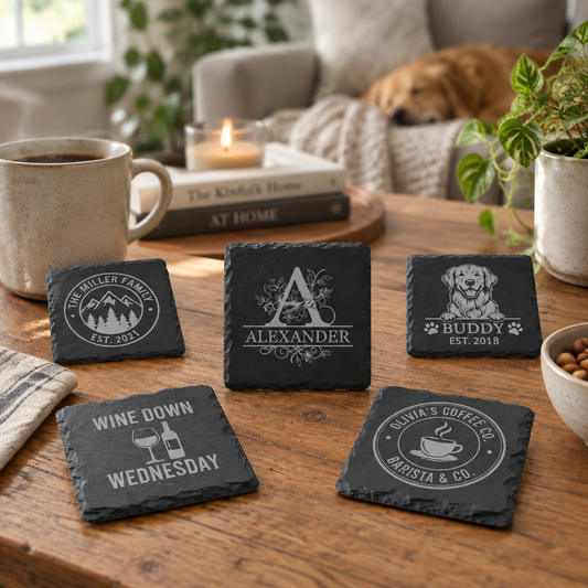 Customized Slate Coasters 4 pack