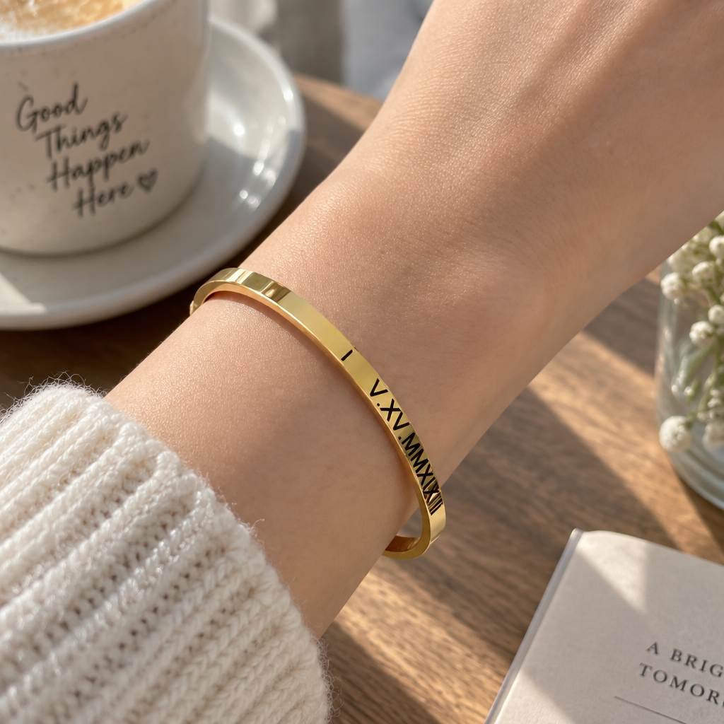Custom Message Cuff Bracelet