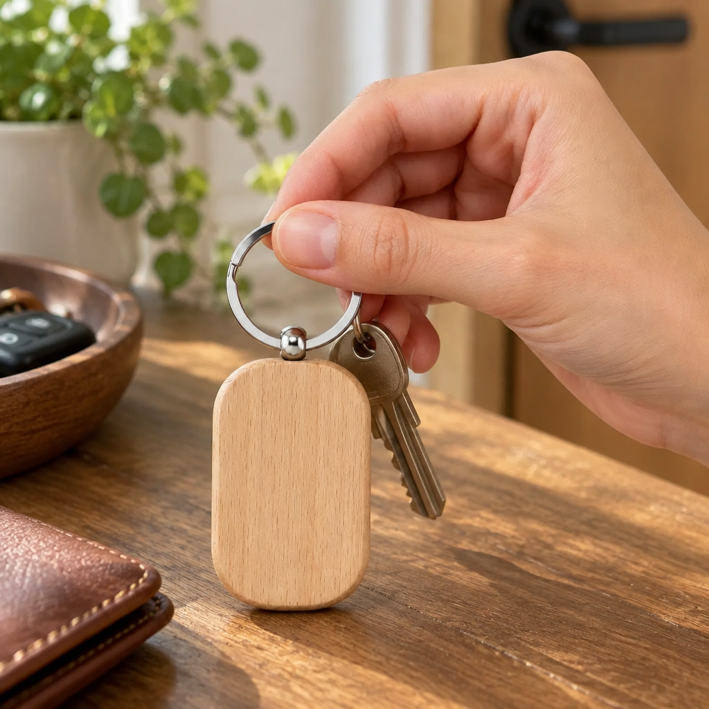 Laser Engraving Wood Keychain